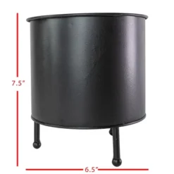 Footed Planter Black Metal - Foreside Home & Garden -Eco Haven Store GUEST 644d66eb c87d 433d 8450 b36bcabc3b5b