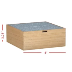 White Botanical 8x8" Lidded Decorative Wood Storage Box - Foreside Home & Garden -Eco Haven Store GUEST 6470a37a d187 4e7e b17e bce8f871a4b7