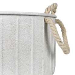 Set Of 2 Sandy Baskets White Metal & Cotton - Foreside Home & Garden -Eco Haven Store GUEST 65a713c9 25a9 420a a0d3 2b6624651870