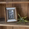 4X6 Inch Cross Pattern Picture Frame White MDF, Wood & Glass By Foreside Home & Garden
