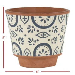 Natural Handthrown Large Terracotta Planter With Handpainted Tile Pattern - Foreside Home & Garden 9 Natural Handthrown Large Terracotta Planter With Handpainted Tile Pattern - Foreside Home & Garden -Eco Haven Store GUEST 67153311 6c00 4b38 8134 37fdee25bb82