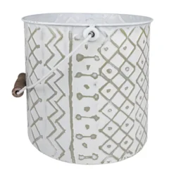 Multi Pattern Bucket Planter Metal & Wood - Foreside Home & Garden -Eco Haven Store GUEST 69623ec7 8c28 4775 82ee f7e4b94b63ec