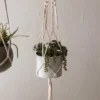 Hanging Cylinder Pot Gray Metal & Rope - Foreside Home & Garden -Eco Haven Store GUEST 6b339302 5ead 4e3f 93c2 38b01c086607