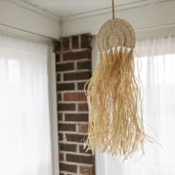 Harmony Arch Hanging Accent Seagrass & Raffia - Foreside Home & Garden