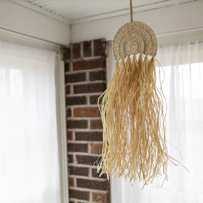 Harmony Arch Hanging Accent Seagrass & Raffia - Foreside Home & Garden 3 Harmony Arch Hanging Accent Seagrass & Raffia - Foreside Home & Garden