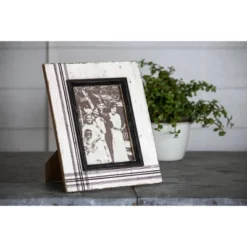Rustic Black Plaid 5x7 Inch White Wood Decorative Picture Frame - Foreside Home & Garden -Eco Haven Store GUEST 6bea807b 23ab 4a6e a555 7a27bf55c50c