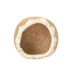 Woven Tapered Basket Jute & White Cotton Rope By Foreside Home & Garden -Eco Haven Store GUEST 6cc7b88e 0e6e 40b7 b51e 82a626a3487d