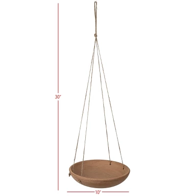 Shallow Dish Terracotta & Jute Hanging Planter By Foreside Home & Garden 7 Shallow Dish Terracotta & Jute Hanging Planter By Foreside Home & Garden - Image 5