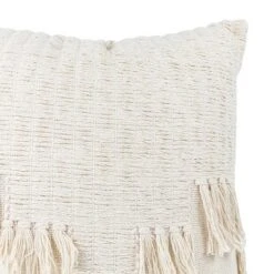 Cream Alternating Fringe 18X18 Hand Woven Filled Pillow - Foreside Home & Garden 8 Cream Alternating Fringe 18X18 Hand Woven Filled Pillow - Foreside Home & Garden -Eco Haven Store GUEST 6e0fe250 ad9b 4c68 abc6 1d93183e8de5