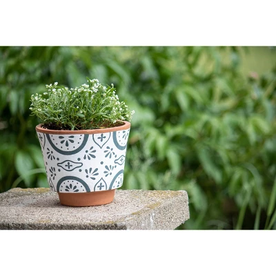 Natural Handthrown Large Terracotta Planter With Handpainted Tile Pattern - Foreside Home & Garden 7 Natural Handthrown Large Terracotta Planter With Handpainted Tile Pattern - Foreside Home & Garden - Image 5