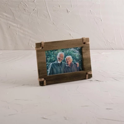 Jute Corners 4X6 Photo Frame Natural Wood, MDF, Jute & Glass - Foreside Home & Garden 3 Jute Corners 4X6 Photo Frame Natural Wood, MDF, Jute & Glass - Foreside Home & Garden