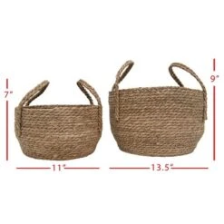 Set Of 2 Natural Woven Natural Seagrass Basket - Foreside Home & Garden -Eco Haven Store GUEST 6f63c718 6ca5 4112 bd91 ca4b5dfdd4bb