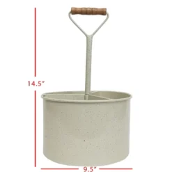 Round White Metal Caddy - Foreside Home & Garden -Eco Haven Store GUEST 6f907f75 ce88 41ca 8cd1 508c186bbd48