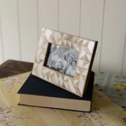 4x6 Inch Barn Quilt Picture Frame Wood, Resin, MDF, Metal & Glass By Foreside Home & Garden