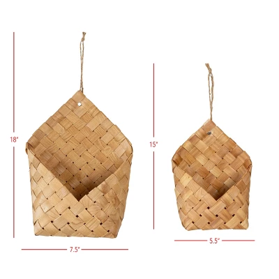 Set Of 2 Woven Wall Baskets Brown Rattan & Jute By Foreside Home & Garden 7 Set Of 2 Woven Wall Baskets Brown Rattan & Jute By Foreside Home & Garden - Image 5