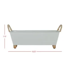 Trough Bin White Metal, Reed & Wood By Foreside Home & Garden -Eco Haven Store GUEST 71497227 403e 4044 b72e 589760a4085a