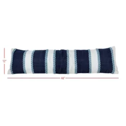 12X46 Inch Hand Woven Navy, Light Blue & White Striped Outdoor Pillow Polyester With Polyester Fill By Foreside Home & Garden -Eco Haven Store GUEST 718dc542 1461 4ec5 b27b 15250e57c370