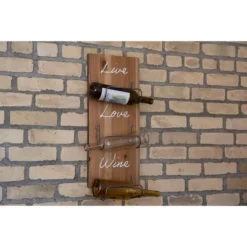 Three Bottle "Live Love Wine" Wood Wall Mount Wine Rack - Foreside Home & Garden -Eco Haven Store GUEST 723d6c7d 4147 44f5 b211 33ebe243a6db