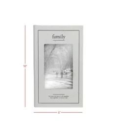 4X6 Inch "Family" Picture Box White Fabric, MDF & Glass By Foreside Home & Garden -Eco Haven Store GUEST 761fadac 0c18 4df6 9435 2b74c6af7326