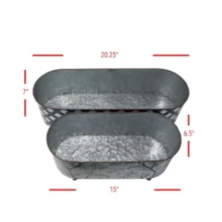 Set Of 2 Multicolored Galvanized Metal Planters With Round Feet - Foreside Home & Garden 13 Set Of 2 Multicolored Galvanized Metal Planters With Round Feet - Foreside Home & Garden -Eco Haven Store GUEST 762a1304 0430 4e56 ab06 f68699533162
