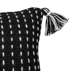 Black With White Tick Stripe 12X46 Hand Woven Filled Outdoor Pillow - Foreside Home & Garden 9 Black With White Tick Stripe 12X46 Hand Woven Filled Outdoor Pillow - Foreside Home & Garden -Eco Haven Store GUEST 77722649 2a5e 4448 9e90 958275b8cb48