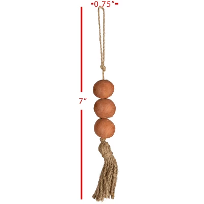 Beaded Terracotta & Jute Tassel - Foreside Home & Garden 5 Beaded Terracotta & Jute Tassel - Foreside Home & Garden - Image 3