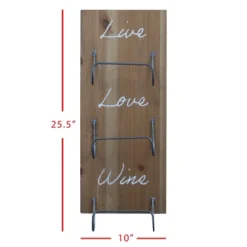 Three Bottle "Live Love Wine" Wood Wall Mount Wine Rack - Foreside Home & Garden -Eco Haven Store GUEST 7a14ca98 208e 4881 a206 d2cc469f141e