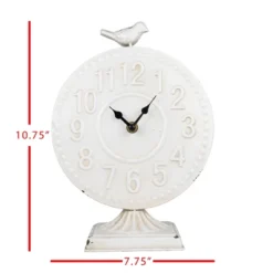 Bird Tabletop Clock White Metal - Foreside Home & Garden 11 Bird Tabletop Clock White Metal - Foreside Home & Garden -Eco Haven Store GUEST 7c307448 9bd0 4b15 8a28 146c0448c458