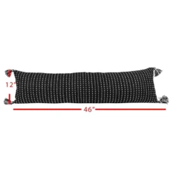 Black With White Tick Stripe 12X46 Hand Woven Filled Outdoor Pillow - Foreside Home & Garden 10 Black With White Tick Stripe 12X46 Hand Woven Filled Outdoor Pillow - Foreside Home & Garden -Eco Haven Store GUEST 7e724d10 b73a 4b57 9f02 65d2ac866a9e