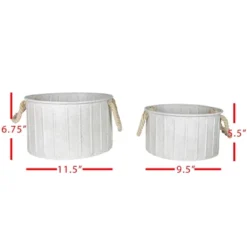 Set Of 2 Sandy Baskets White Metal & Cotton - Foreside Home & Garden -Eco Haven Store GUEST 7f53e34b 8acb 4f02 87e4 3c6dae162dd2