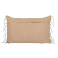 14X22 Inch Hand Woven Pillow Tan Cotton With Polyester Fill - Foreside Home & Garden -Eco Haven Store GUEST 80040229 f07c 4bcd b97a 1a7e80179233