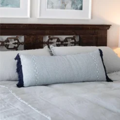 Blue With Navy Fringe 14X36 Hand Woven Filled Pillow - Foreside Home & Garden 11 Blue With Navy Fringe 14X36 Hand Woven Filled Pillow - Foreside Home & Garden -Eco Haven Store GUEST 81d97326 04d4 4ad8 80fa 5931c5a04df3