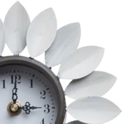 Distressed White Metal Flower Battery Operated Table Clock - Foreside Home & Garden 10 Distressed White Metal Flower Battery Operated Table Clock - Foreside Home & Garden -Eco Haven Store GUEST 8215f264 0507 4ecb 9b08 2196cbdb2b0c