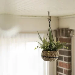Black Rope & Seagrass Hanging Basket - Foreside Home & Garden -Eco Haven Store GUEST 822f5949 3171 410a 8c3d 261bcdf5477b