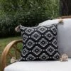 18X18 Inch Hand Woven Southwest Geo Outdoor Pillow Black Polyester With Polyester Fill By Foreside Home & Garden -Eco Haven Store GUEST 82a54a3b be85 4a8c 9557 866c6caae395