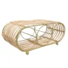 Wrapped Brass Metal & Rattan Wine Bottle Holder - Foreside Home & Garden