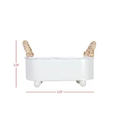 Trough Mini Planter White Metal, Reed & Wood By Foreside Home & Garden -Eco Haven Store GUEST 8316dc54 16ac 450d 94d1 d25519644dc5
