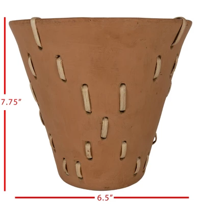 Diamond Weave Terracotta & Cane Planter - Foreside Home & Garden 7 Diamond Weave Terracotta & Cane Planter - Foreside Home & Garden - Image 5