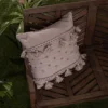 Gray Pulled Knot 20X20 Hand Woven Filled Outdoor Pillow - Foreside Home & Garden