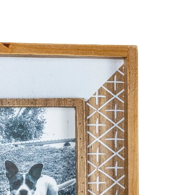 4X6 Inch Cross Pattern Picture Frame White MDF, Wood & Glass By Foreside Home & Garden 5 4X6 Inch Cross Pattern Picture Frame White MDF, Wood & Glass By Foreside Home & Garden - Image 3