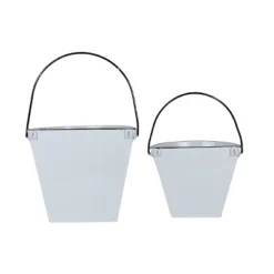 Set Of 2 Pail Wall Planters White Metal By Foreside Home & Garden -Eco Haven Store GUEST 858230e3 69da 4a18 b818 13dce8239744