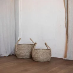 Set Of 2 Natural Woven Natural Seagrass Basket - Foreside Home & Garden -Eco Haven Store GUEST 85c4ffc7 239c 4680 9a76 15f78dd55f0c