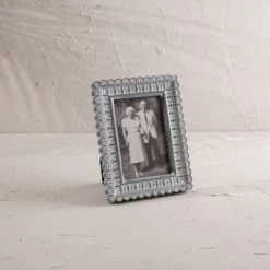 Folk Art Pattern 4X6 Photo Frame Gray MDF & Glass - Foreside Home & Garden