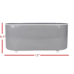 Oblong Planter Gray Metal - Foreside Home & Garden -Eco Haven Store GUEST 88b68807 82f8 4c44 bf9c 6efc9d697d26