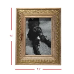 Antique Brass 5 X 7 Inch Wood Picture Frame With Handcrafted Metal Accent - Foreside Home & Garden -Eco Haven Store GUEST 88d6cbde 6fab 42e0 909a 6f9c71e174a7