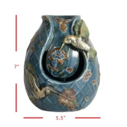 Blue Verdigris Hummingbird Indoor Water Fountain With Pump - Foreside Home & Garden -Eco Haven Store GUEST 8a0b0bfd 2376 453d 85d1 9c65838f8c89