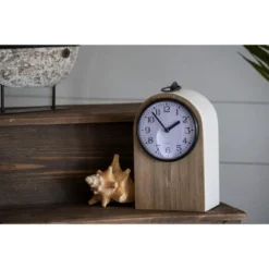 Rustic White Wood Battery Operated Table Clock - Foreside Home & Garden -Eco Haven Store GUEST 8b81e0dd 28e1 41fa 986b e819bb20f952