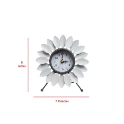 Distressed White Metal Flower Battery Operated Table Clock - Foreside Home & Garden 11 Distressed White Metal Flower Battery Operated Table Clock - Foreside Home & Garden -Eco Haven Store GUEST 8bd400e3 5e6e 493d b132 878b0fff49b9