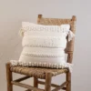White Pulled Knot 18X18 Hand Woven Filled Pillow - Foreside Home & Garden -Eco Haven Store GUEST 8dfa895c cff7 47e3 af29 ac84872936d0
