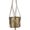 Macrame Hanging Planter With Gold Metal Planter Pot - Foreside Home & Garden -Eco Haven Store GUEST 8fa4774d 982c 4587 9dec b995d1eb7fcc